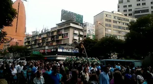 Procession of San Miguel Arcángel in Caracas.