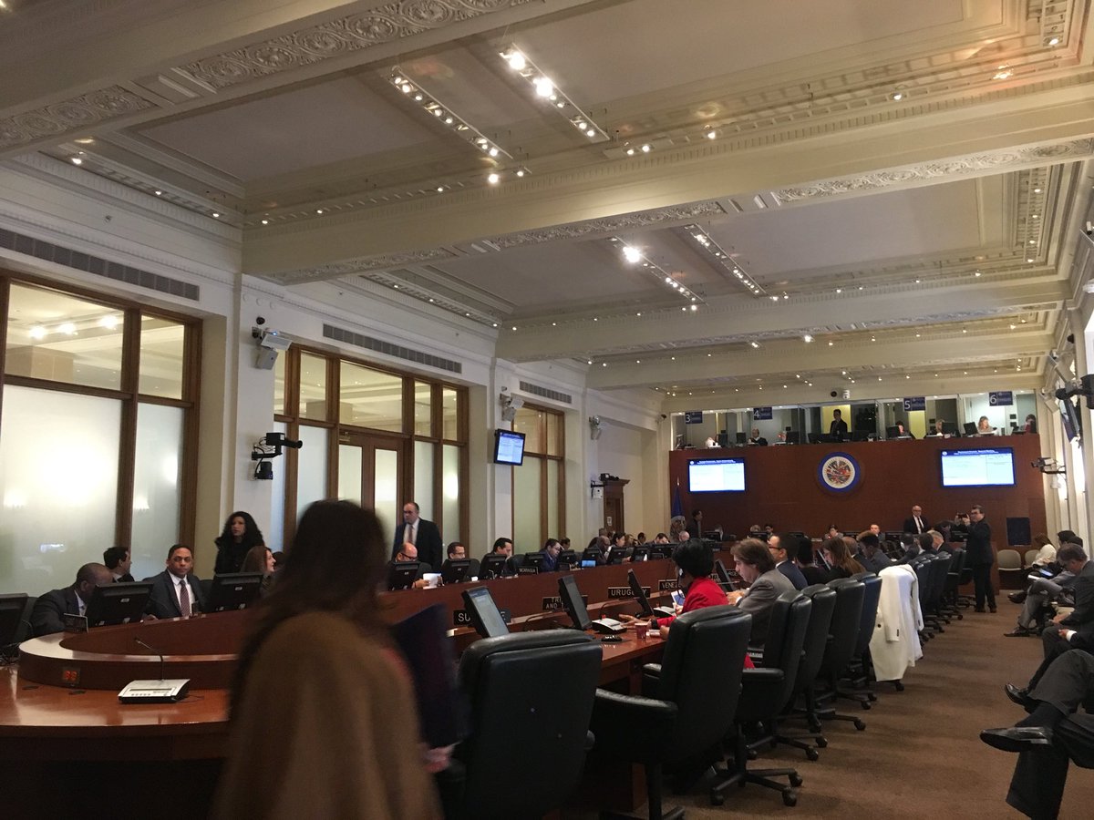 Las delegaciones de Venezuela y Nicaragua rechazan la convocatoria de la sesión extraordinaria del Consejo Permanente de la @OEA_oficial   