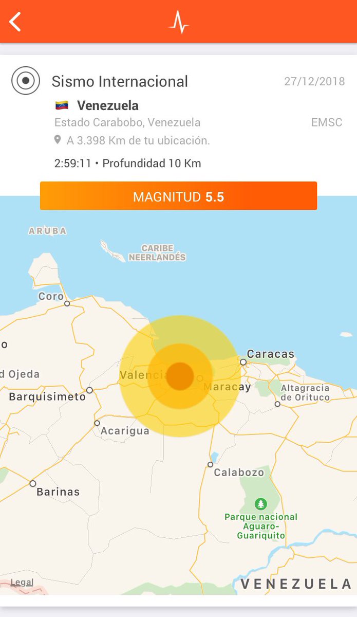In Venezuela, an earthquake of M5.5 and a later replica of 5.0, was registered at dawn today. Damages are reported by focus to only 10 km of depth and epicenter near cities.
