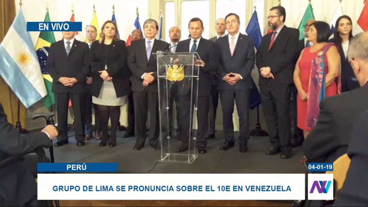 The Lima Group of 13 countries, LatAm + Canada, affirms that it won't recognise the Jan 10th 'inauguration' of Nicolás Maduro. Member Mexico did not show up and did not agree to the statement. ~50 countries won't recognise Maduro as President after January 10, including the UK.   