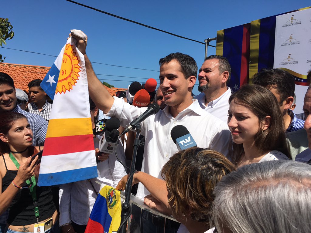 Juan Guaidó appeared at rally in Vargas