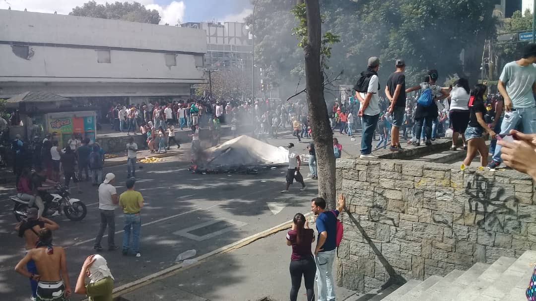 Police Crackdown On Opposition Protesters In Chacaito Caracas