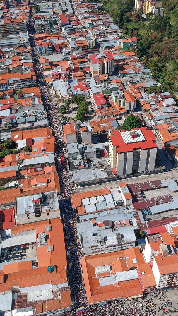 Aerial photograph of today's March  in Merida.