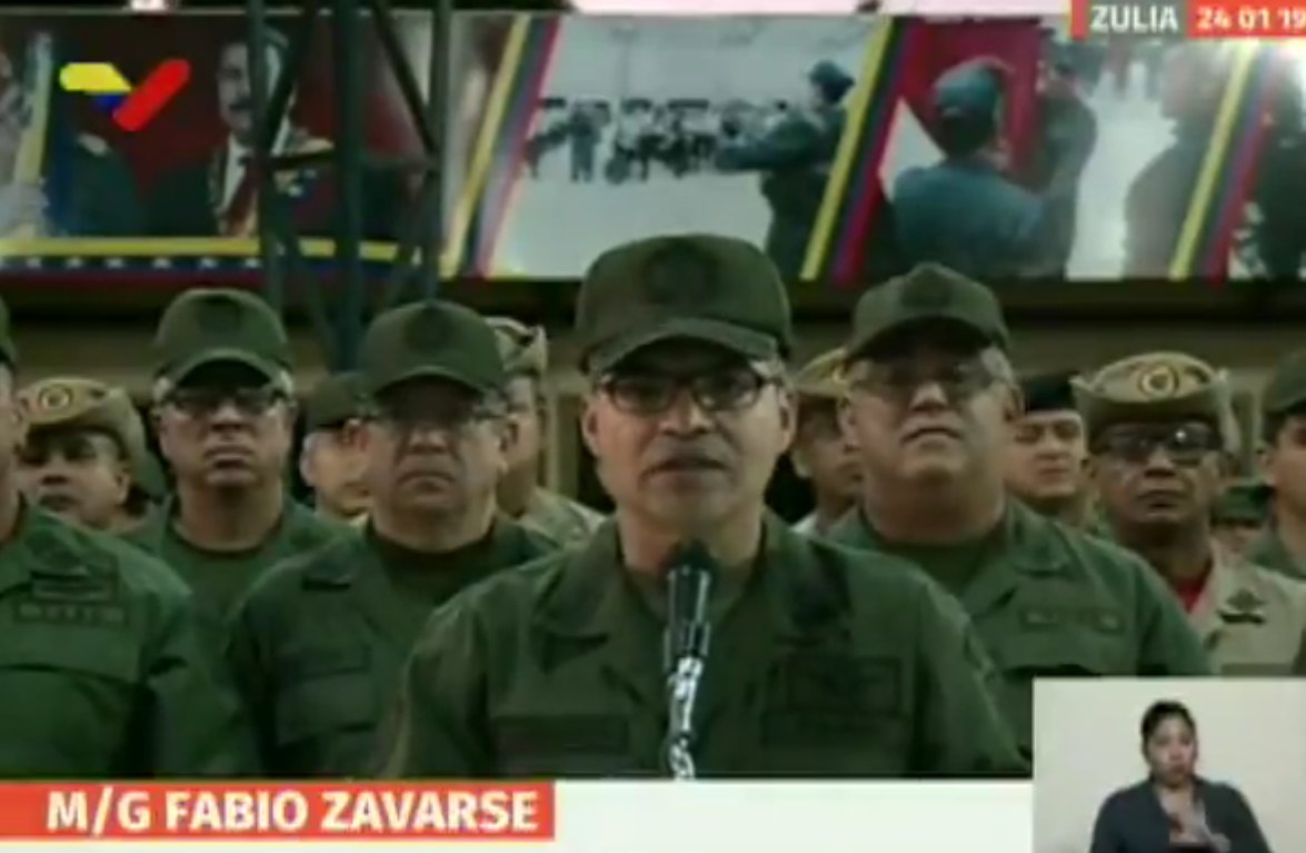 Major General Fabio Zavarse, commander of Western REDI: Through this statement we strongly reject the interference in the internal affairs of our nation by the United States