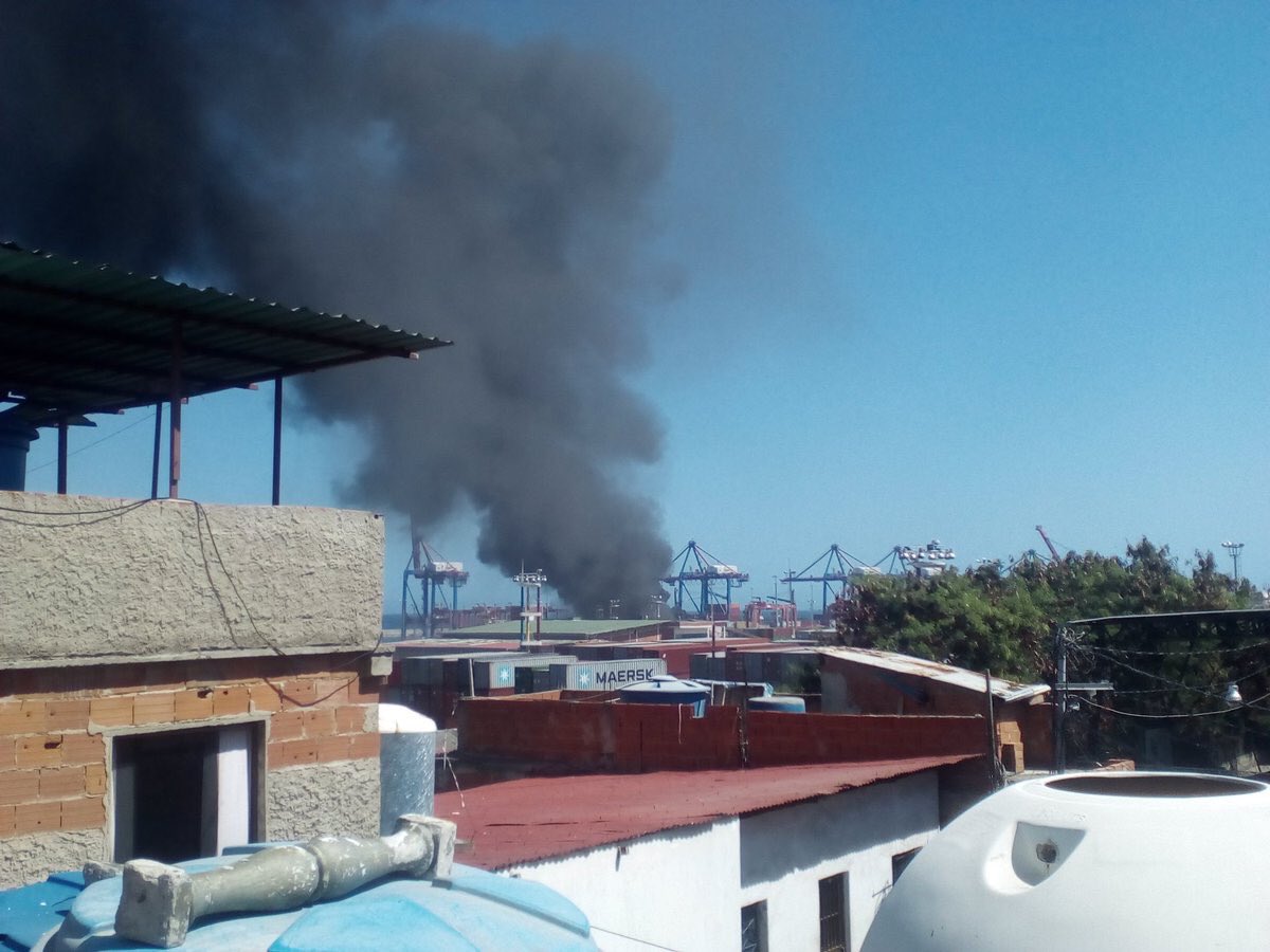 More of the fire in the Port of La Guaira.