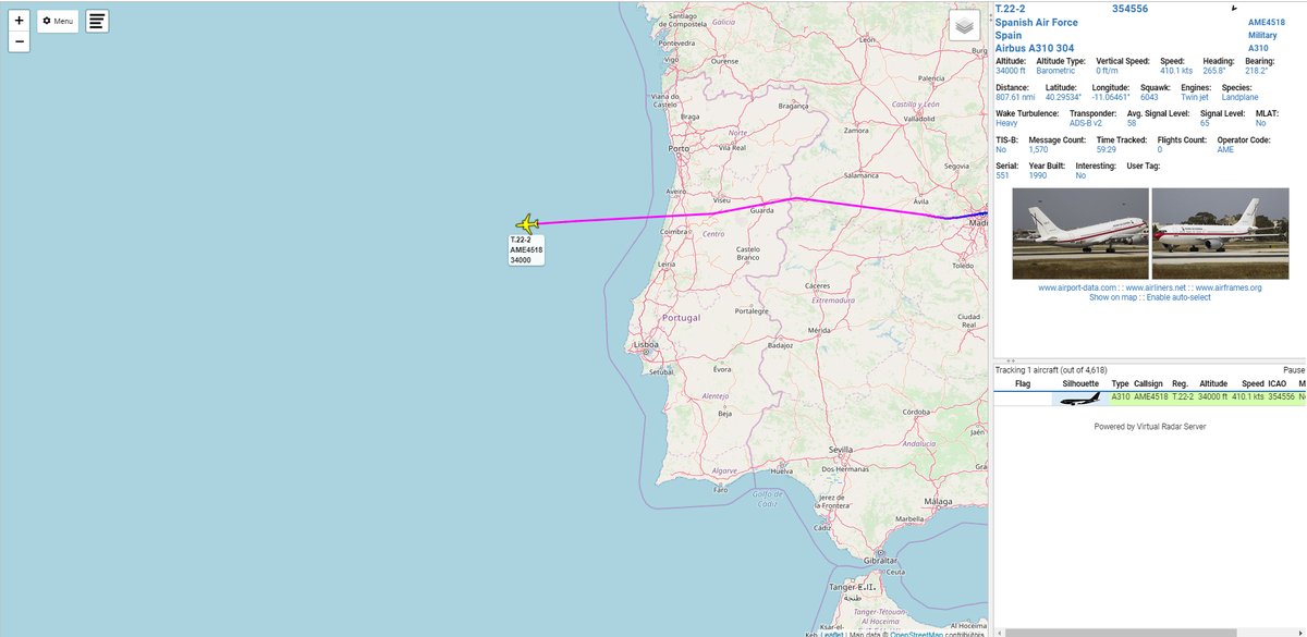 Spanish Air Force A310 AME4518 departed Madrid Spanish PM Pedro Sanchez will visit Mexico and DominicanRepublic with Venezuelan crisis in focus   