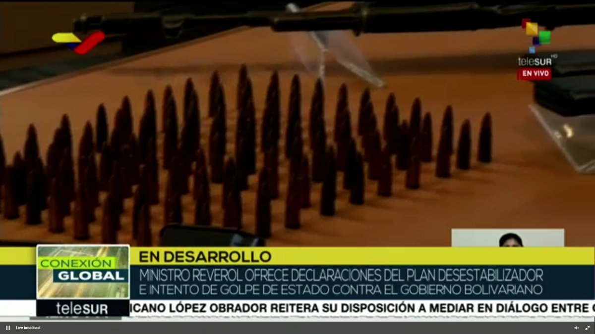 .@NestorReverol highlights that members of the intelligence of Colombia and the American CIA have participated in coup plan against @NicolasMaduro