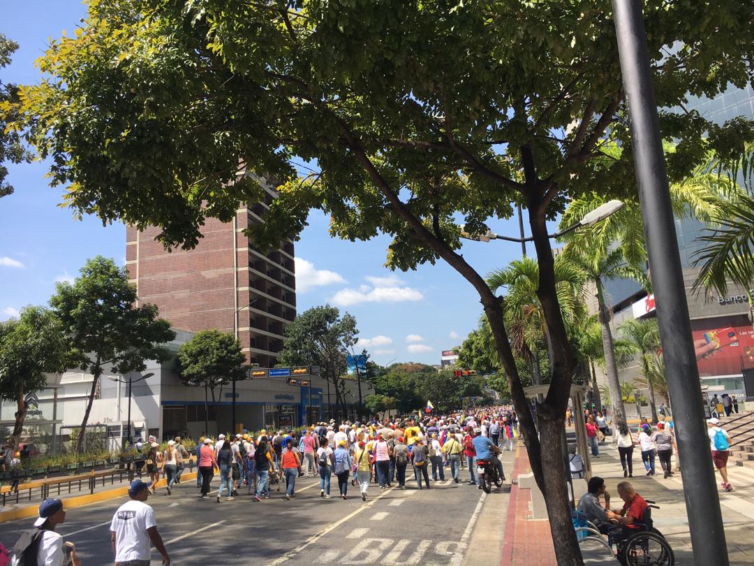 Caracas: gathering at avenue Francisco de Miranda