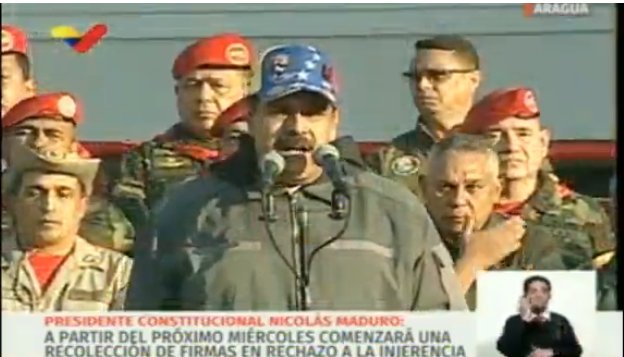 Maduro: Starting next Wednesday, signatures will be collected that will be delivered to the White House in rejection of all their threats.