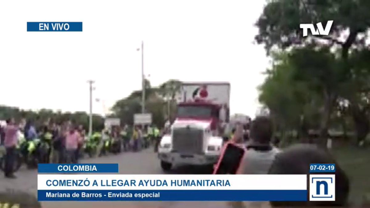 The first containers full of humanitarian aid for Venezuelans arrived at gathering point in Cucuta