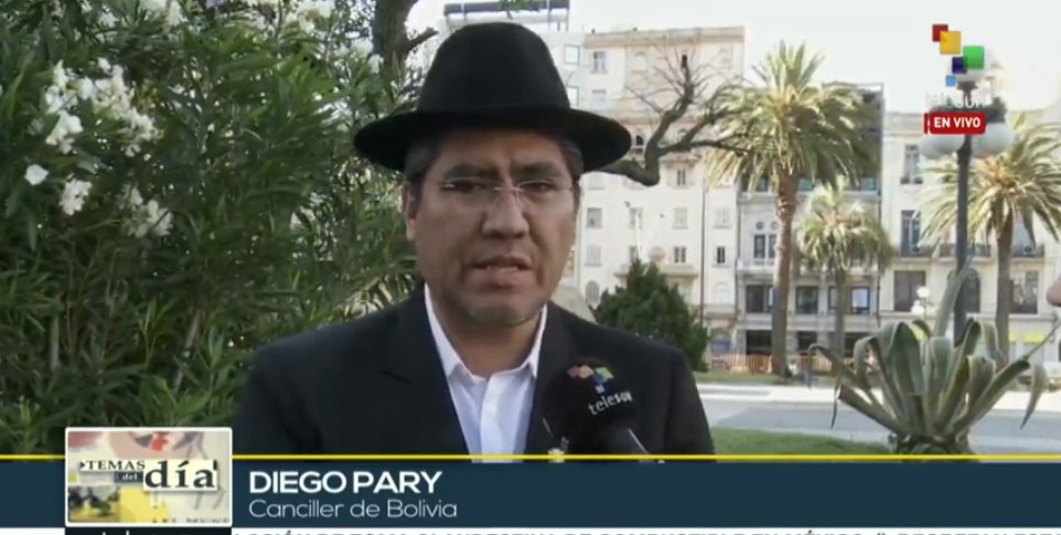 Bolivian Foreign Minister, Diego Pary, urges to lift the economic sanctions against Venezuela because it is what aggravates the economic situation of the country
