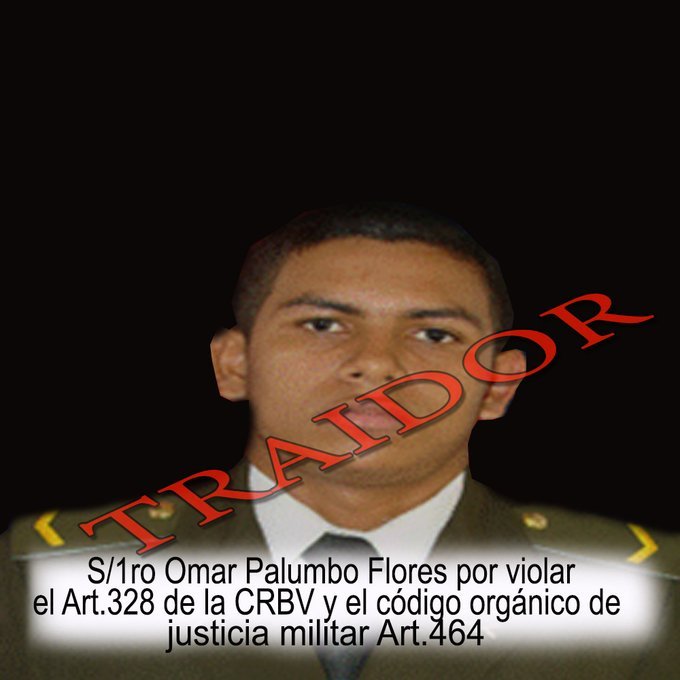 Another member of Venezuelan Military declared as Traitor this morning.   