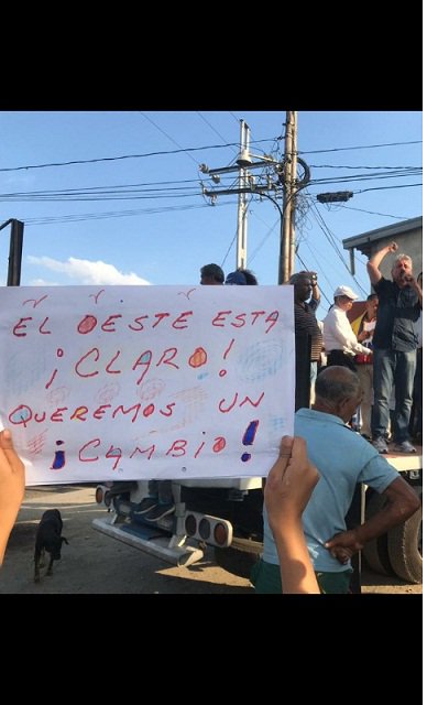 Protest In the El Tostao neighborhood, west of Barquisimeto in support of democracy in Venezuela