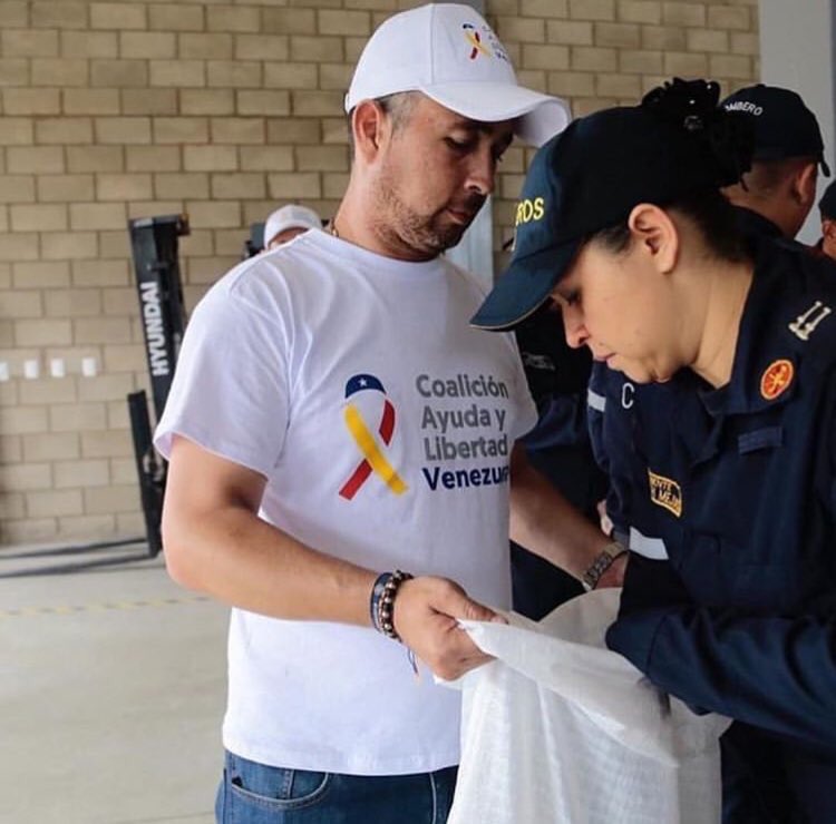Sorting of Humanitarian aid in the collection center in Cucuta