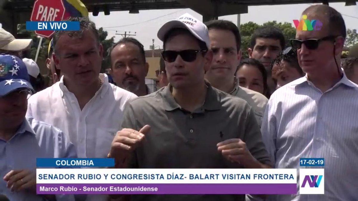 .@marcorubio: Next Saturday aid will start to enter Venezuela. 