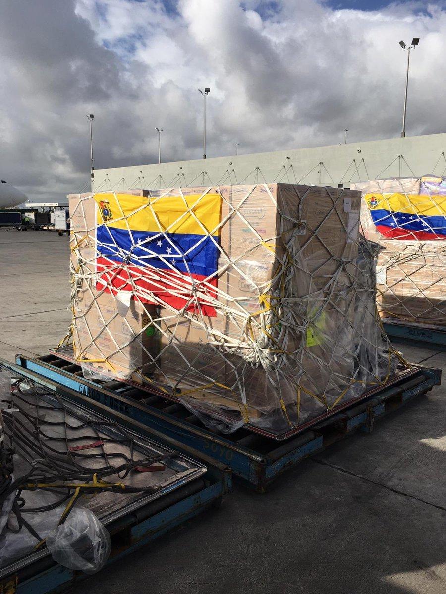 At this moment a plane is being loaded with tons of humanitarian aid and to take off from Miami to Curacao