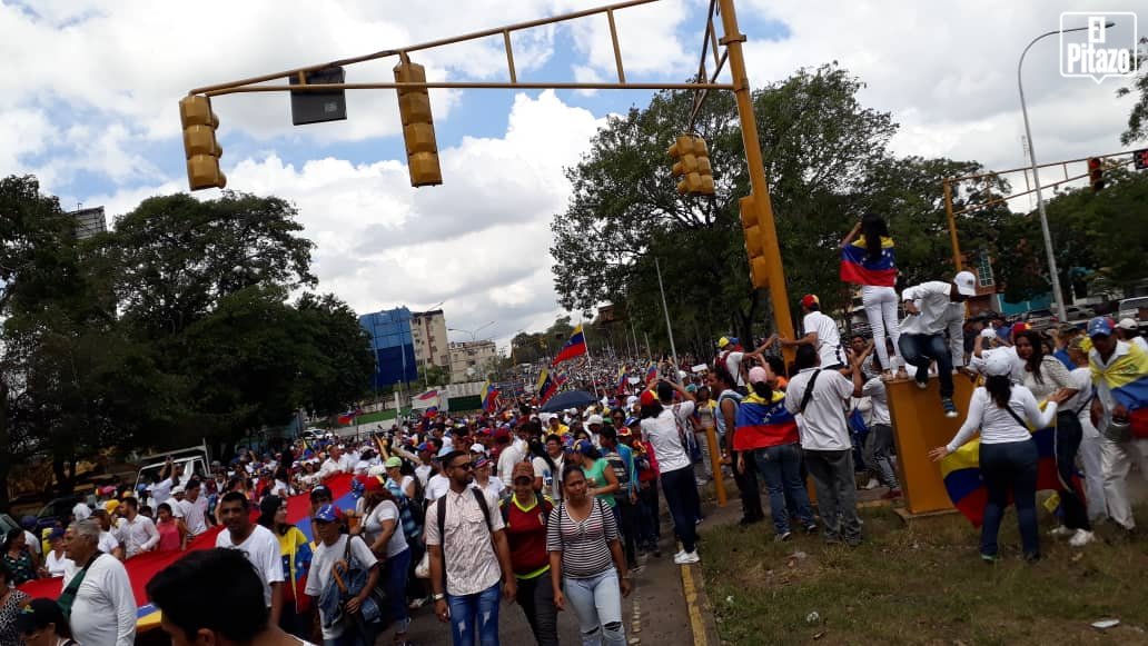 The three rally are united towards the Paramaconi fort, in Maturín, Monagas state