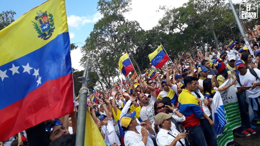 The three rally are united towards the Paramaconi fort, in Maturín, Monagas state