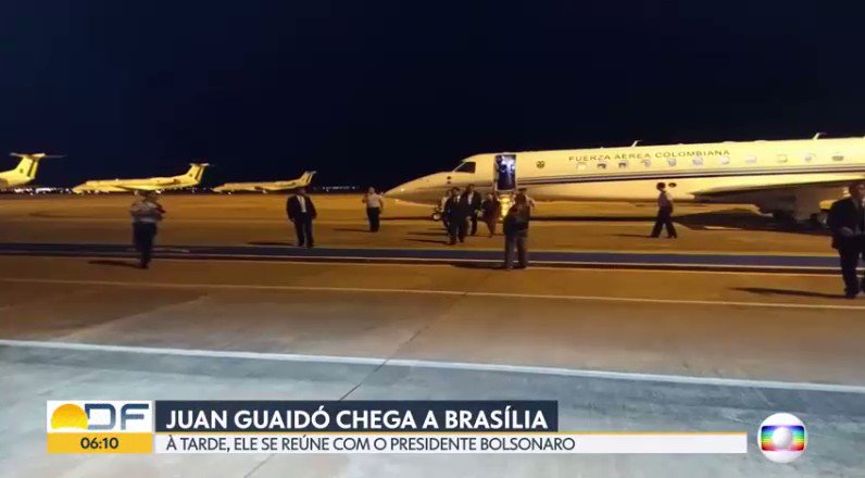 Acting President @jguaido arrived at dawn on Thursday 28 February to Brasilia. Today he will have meetings with President @jairbolsonaro and with the MFA @ernestofaraujo