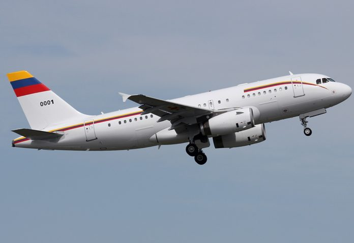 Maduro´s plane  Venezuela Air Force A319CJ C/S VMC02 C/S heading North from Caracas again   