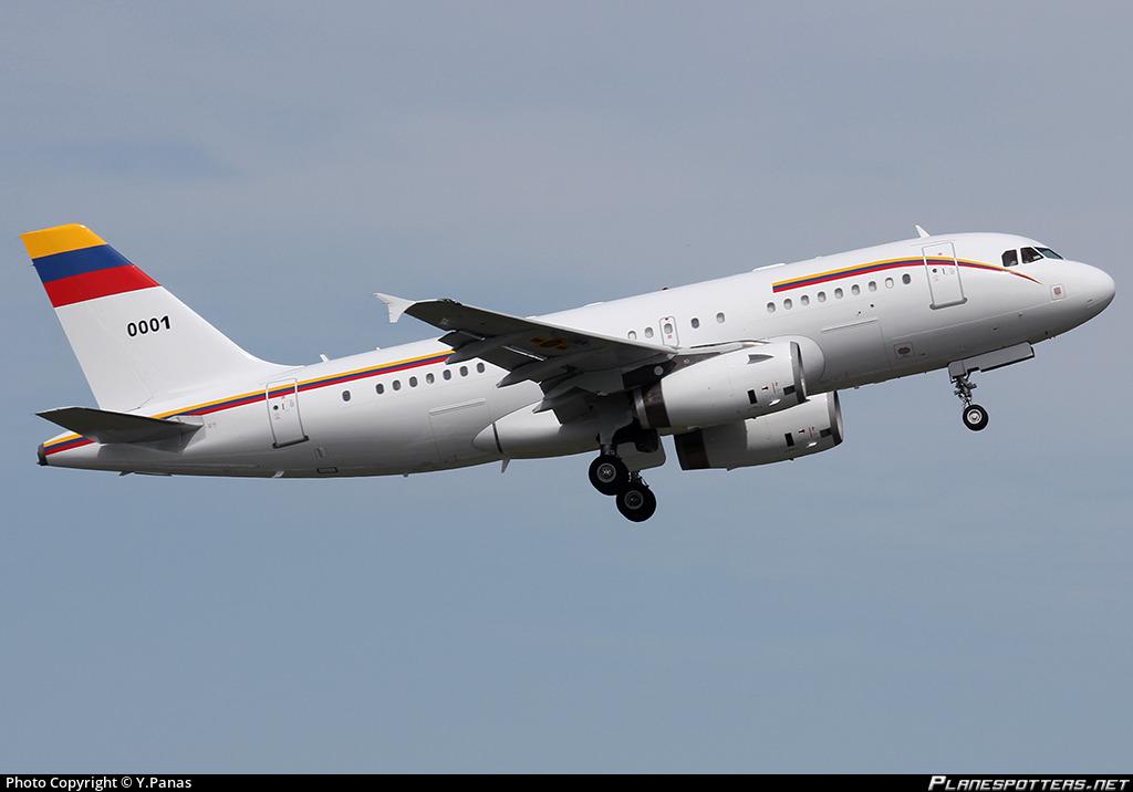 Venezuelan Government Airbus A319-100 FA0001 Maduro´s plane descending for Puerto Ordaz Guayana City   