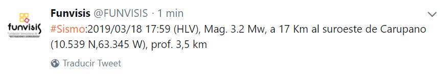 Sismo de 3,2 de magnitud se sintió en la localidad Carúpano, edo. Sucre. No se reportan heridos o daños físicos. 