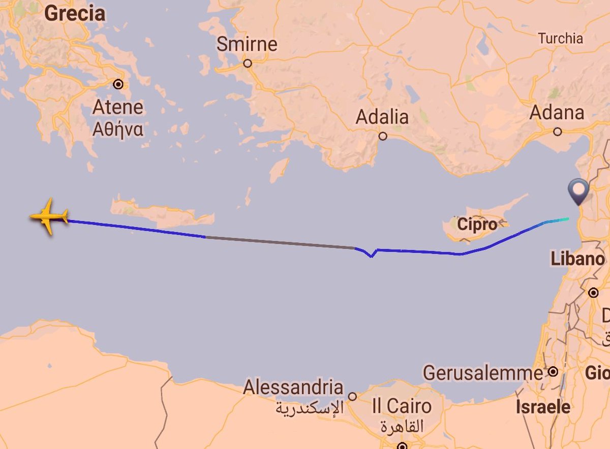 Russian Air Force Ilyushin IL-62M (RA-86496) departed from Damascus, Syria, and Antonov An-124 (RA-82035) departed from Latakia AB, Syria, in flight over central Mediterranean sea westbound.
