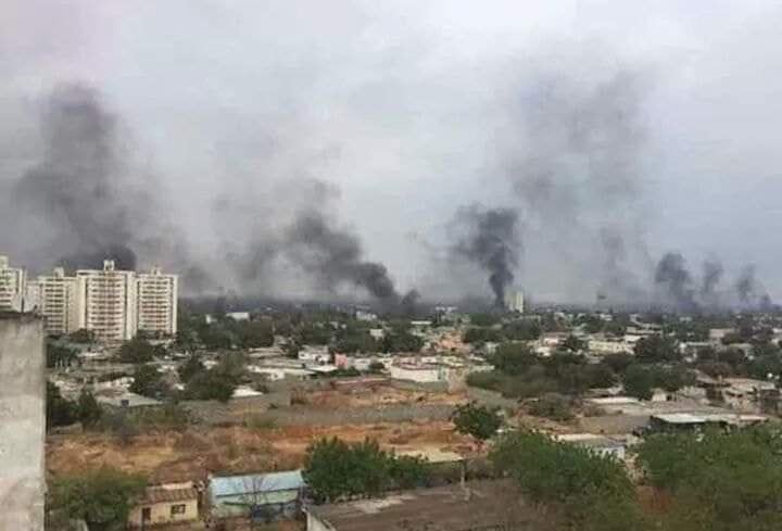 Smoke from protests in Maracaibo 
