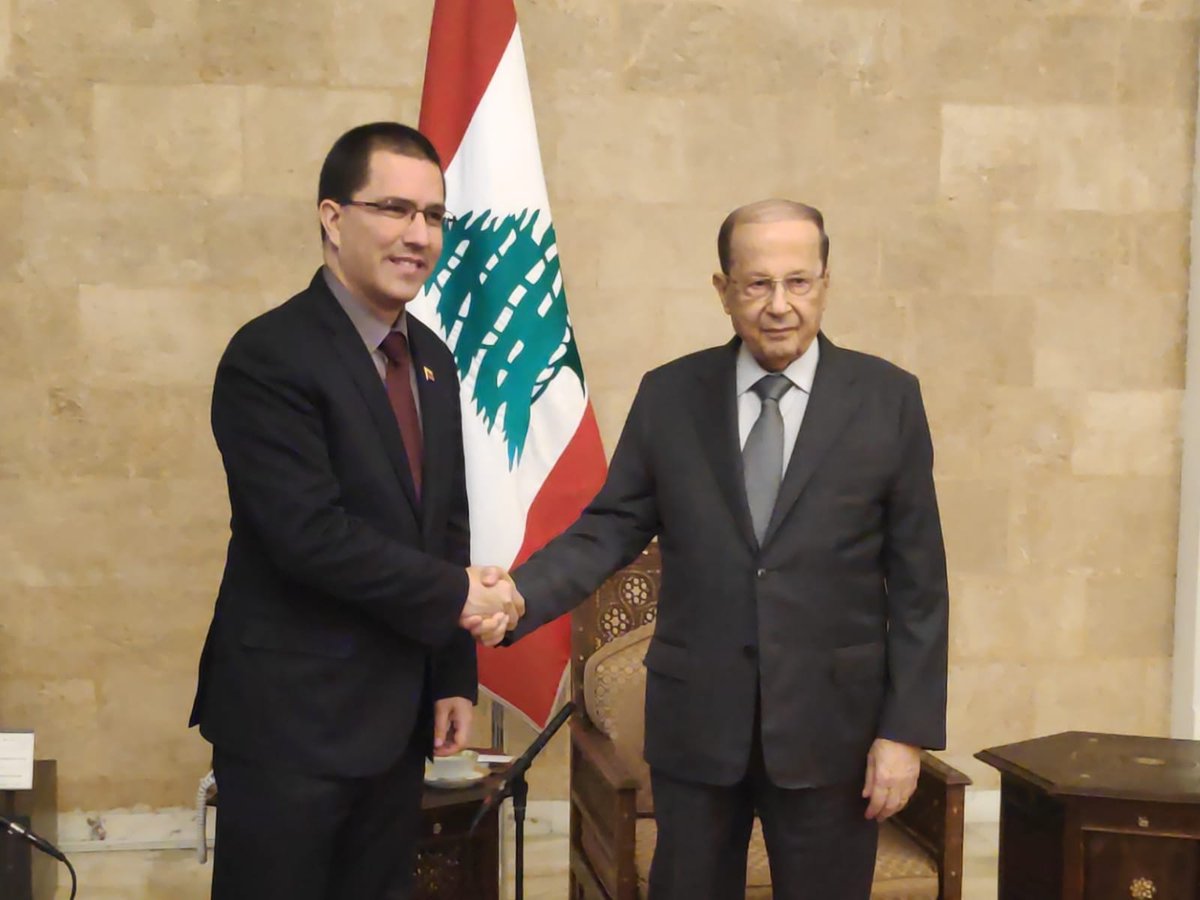 Venezuelan MFA Jorge Arreaza met with President of the Lebanese Republic @General_Aoun in Beirut