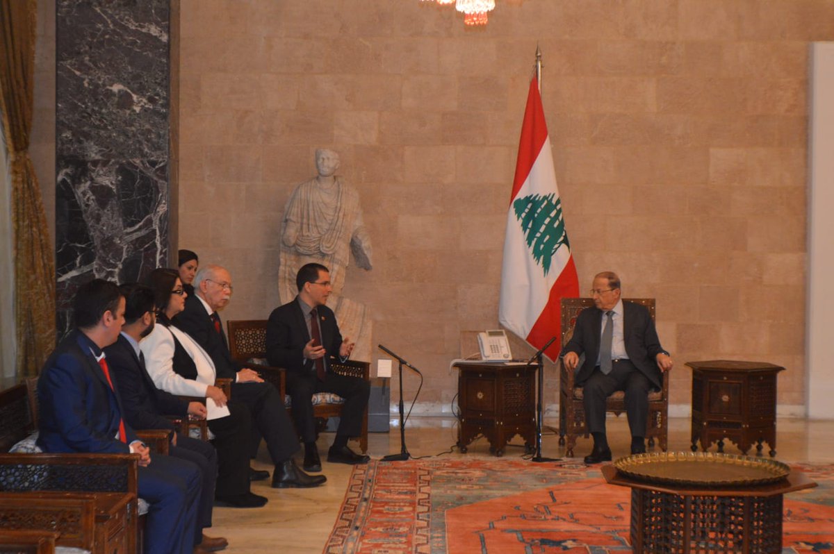 Venezuelan MFA Jorge Arreaza met with President of the Lebanese Republic @General_Aoun in Beirut