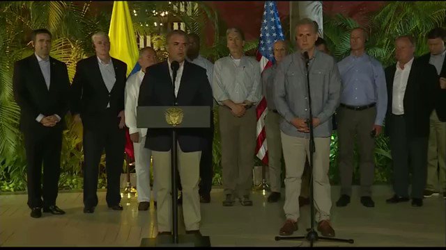 Presidente @IvanDuque: La dictadura brutal de Maduro debe terminar, debe llegar a su final. Necesitamos que se afiancen las sanciones, el cerco diplomático y todos los instrumentos humanitarios en el derecho internacional para que llegue a su fin esa dictadura.   