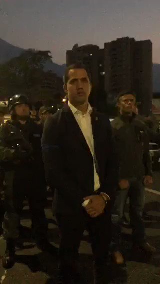 From La Carlota supported by military Juan Guaido and Leopoldo Lopez demand the definitive cessation of the Usurpation of power by Maduro