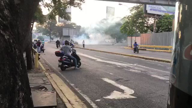 Tear gas deployed around the airport La Carlota