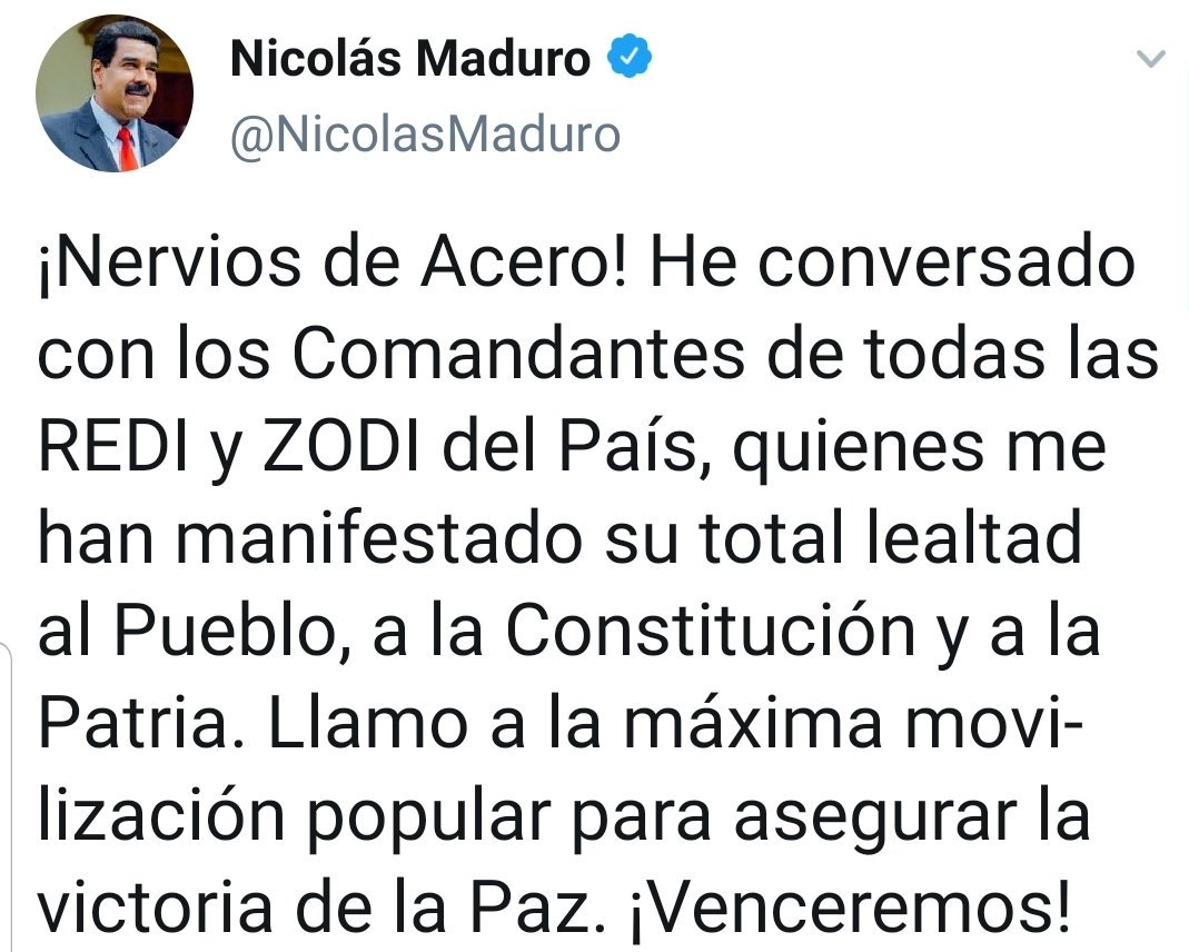 Maduro calls for the maximum popular mobilization.