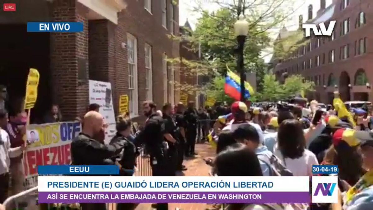 Protest near Venezuelan embassy in Washington DC.