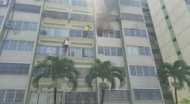 Report of fire at an apartment in Res. Don Bosco, adjacent to Fort Paramacay. National Guard launched a tear gas bomb that fell into the apartment causing the fire. Naguanagua