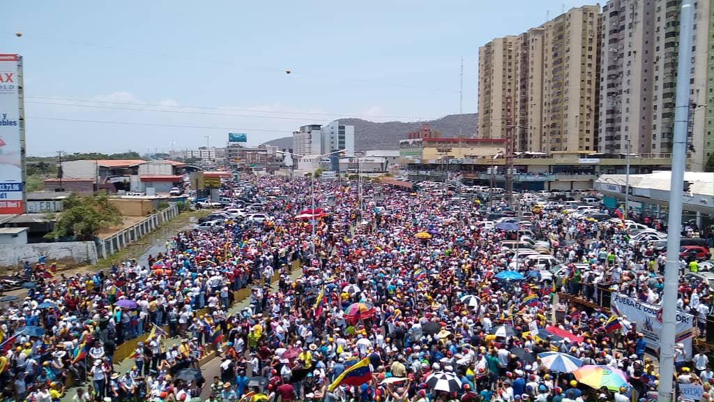 The four marches that came from different points of the northern Anzoategui area came at 12:00m in interchange of Fabricio Ojeda de Lechería