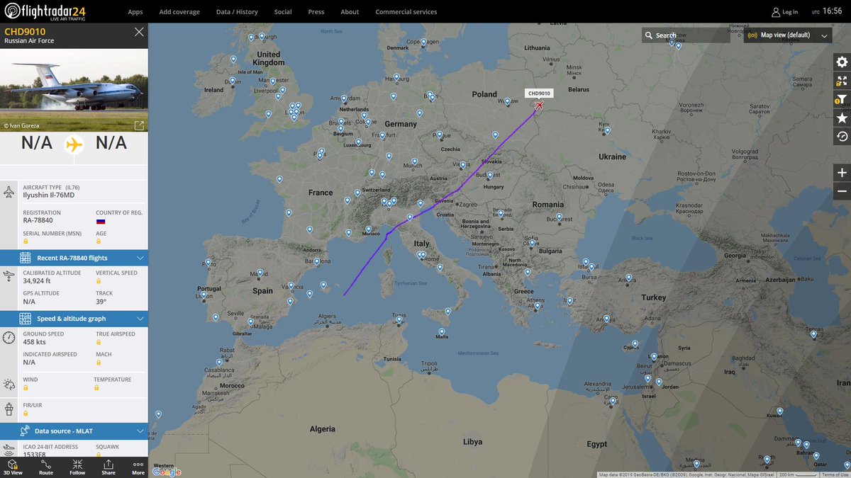 Russian Air Force Il-76 RA-78840 returning from trip to somewhere south from Europe