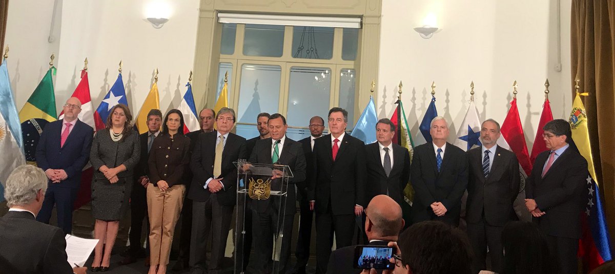 MFA of Peru chairs Press Conference after concluding the Meeting of Foreign Ministers of the Lima Group