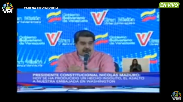 Maduro on takeover of the embassy in the U.S.: There is no limit to the 'Klu klux klan' that governs the United States, which fills us with more strength