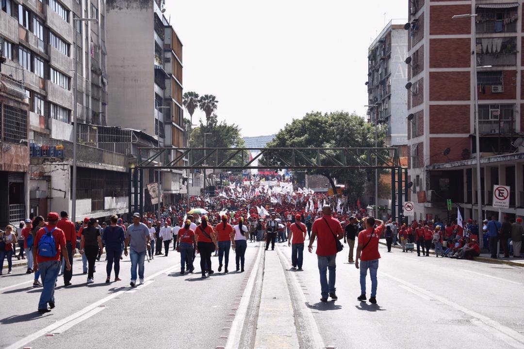 Caracas: Maduro's supporters arrive at the Miraflores Palace, to commemorate a new year of his reign 