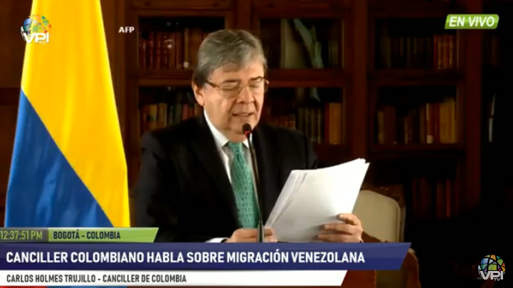 MFA of Colombia, Carlos Holmes Trujillo: More than 20 thousand Venezuelan children have been born in Colombian territory.