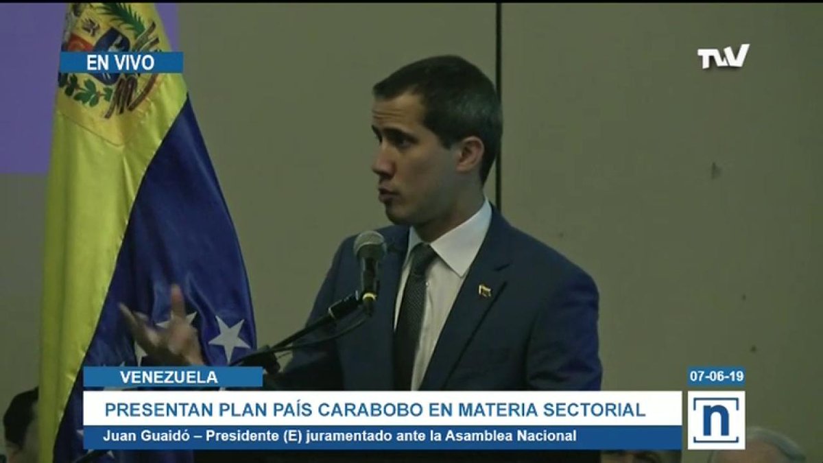 @jguaido in Carabobo: You can not steal the water but it turns out that you are stealing the Amazon, which is controlled by the ELN. Our responsibility is to rebuild the country. 