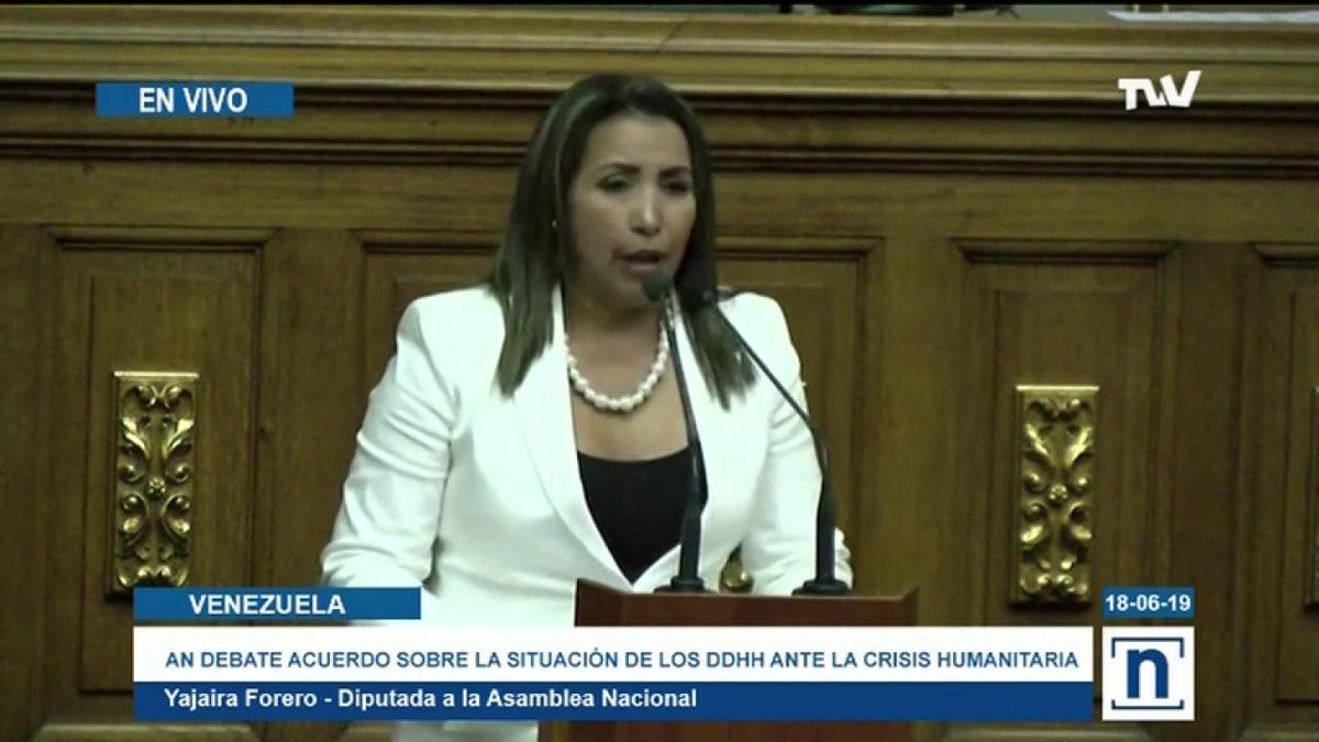 National Assembly Session: MP @YajairaForero: To Maduro what matters is to keep the Venezuelans busy trying to survive, to save their lives, making queues to find food, to get a little water