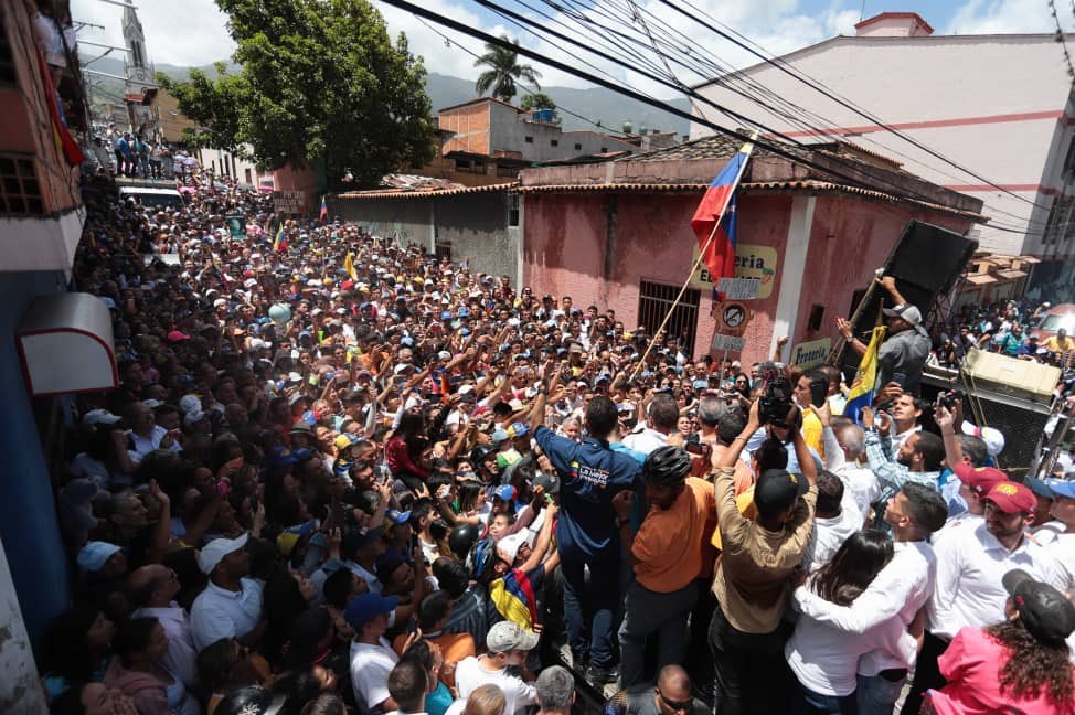 The streets of Boconó, Trujillo were filled with people to welcome Guaidó