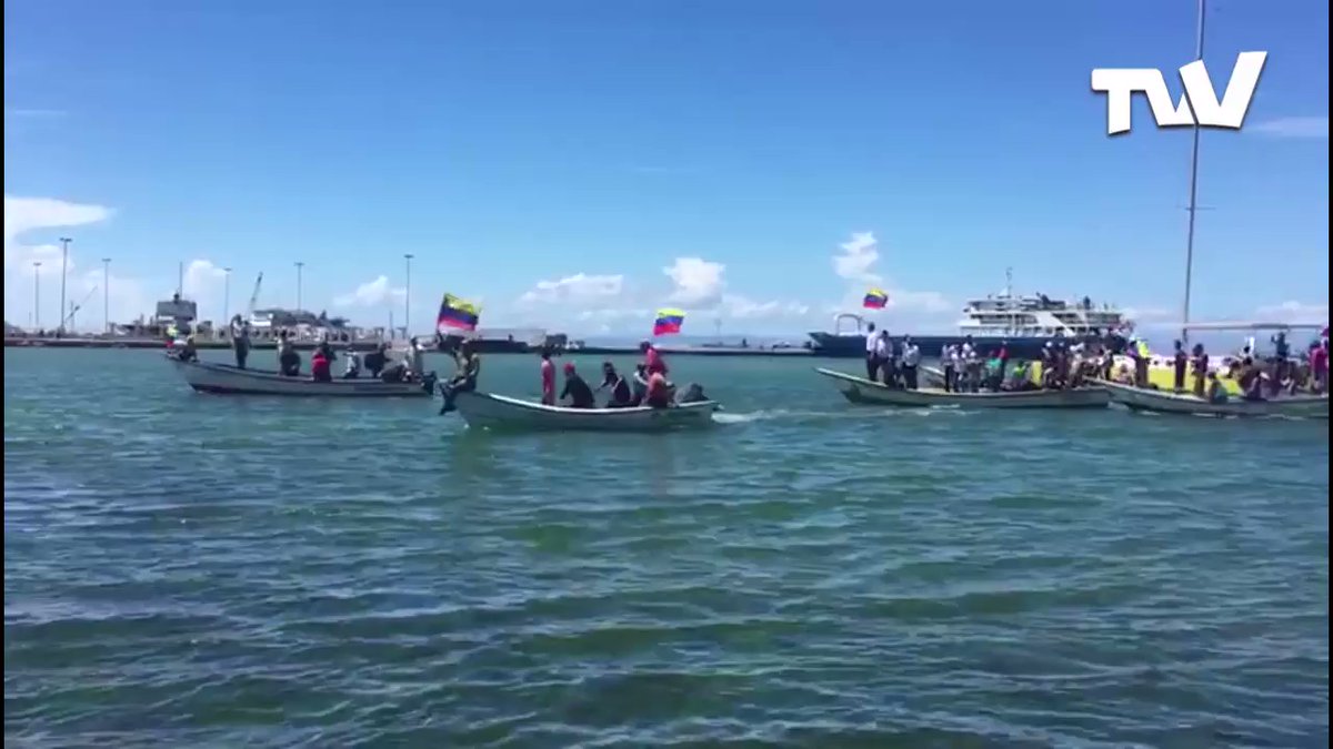 Acting President of Venezuela, @jguaido, arrived in Nueva Esparta by boat. This is the 14th state he visits on his tour on Operation Freedom. It is expected that tomorrow he will visit several points of that entity