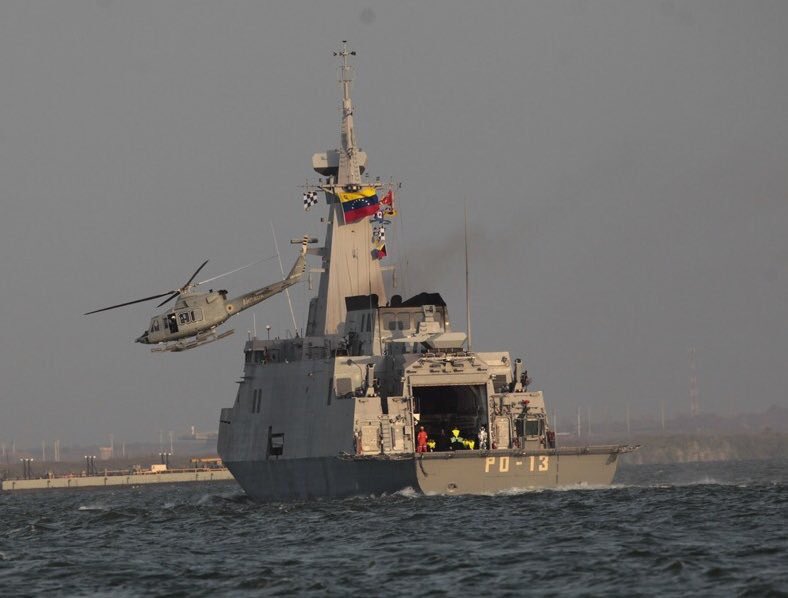 Some photos have been released of the exercises.  A Venezuelan Navy frigate the Yekuana and a Venezuelan Navy 412 on taking part in the military exercise