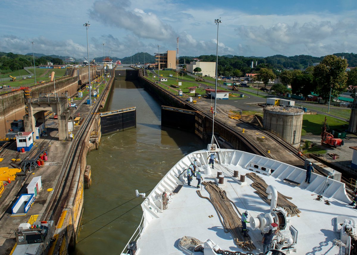 USNS COMFORT T-AH 20 traveled back through the PanamaCanal on its way to next medical mission. #COMFORT2019 