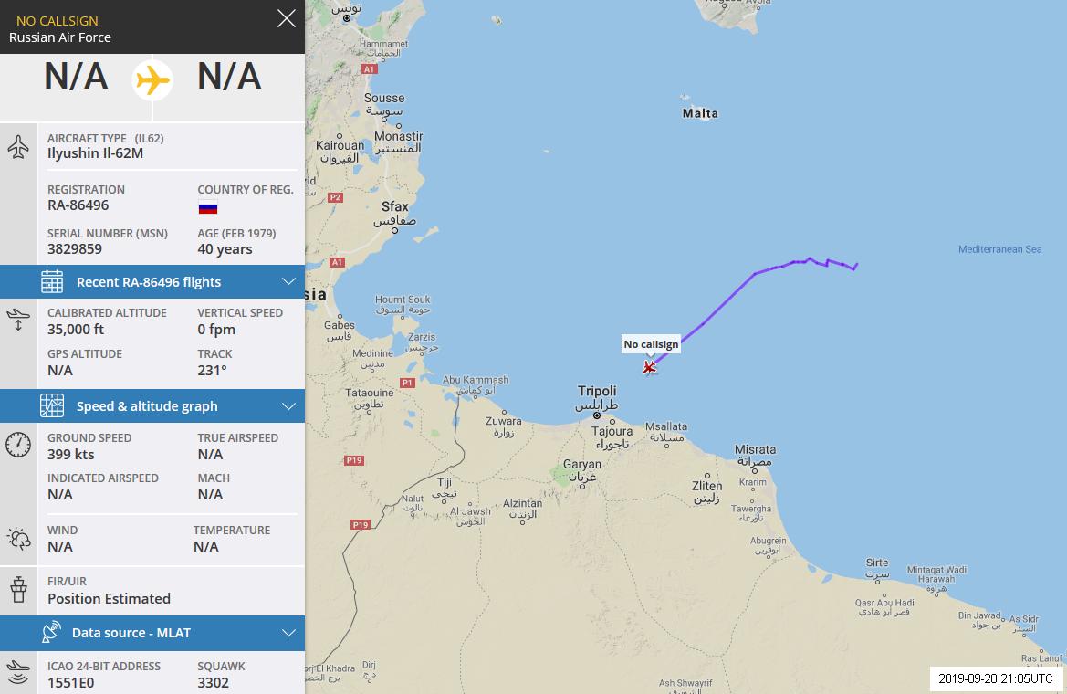 RuAF IL-62M [RA-86496] from Moscow via Damascus approaching Tripoli