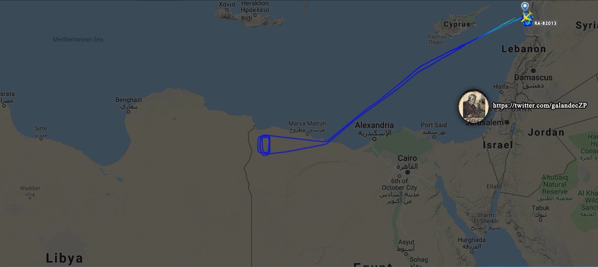 RuAF An-124 82013 from Latakia (Syria) was returned to the base after Libya denied the air corridor